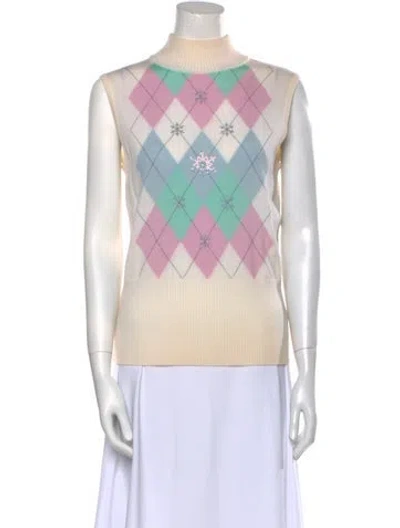 Pre-owned Escada Virgin Wool Printed Sweater In Multi