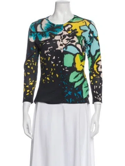 Pre-owned Escada Virgin Wool Printed Sweater In Multi