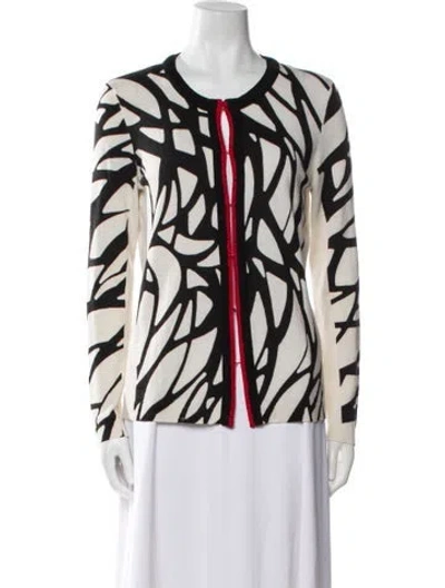 Pre-owned Escada Virgin Wool Printed Sweater In Neutral