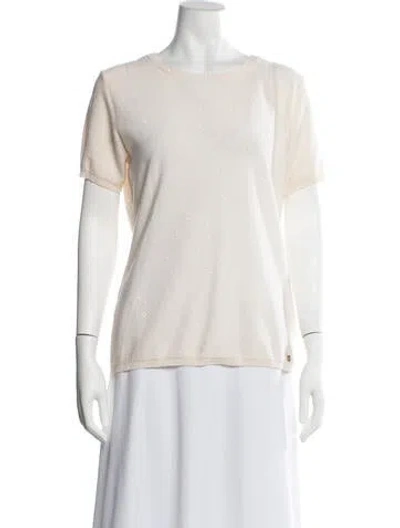 Pre-owned Escada Virgin Wool Printed Sweater In Neutrals