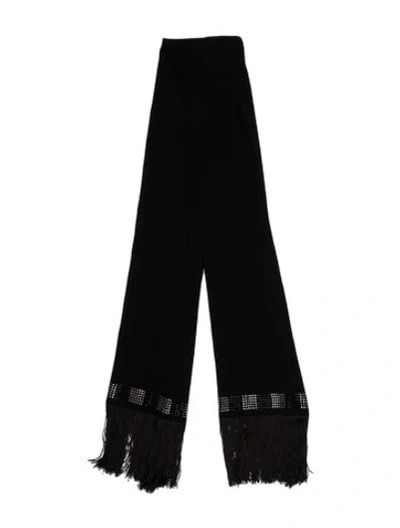 Pre-owned Escada Virgin Wool Scarf In Black