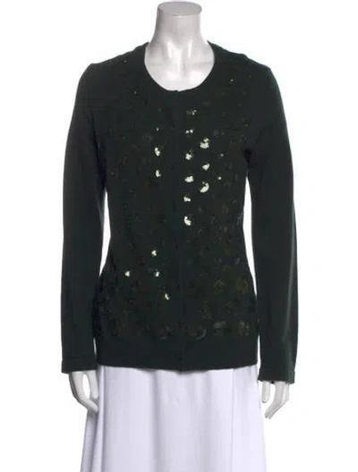 Pre-owned Escada Virgin Wool Scoop Neck Sweater In Black