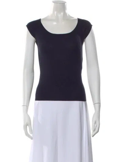 Pre-owned Escada Virgin Wool Scoop Neck Sweater In Black