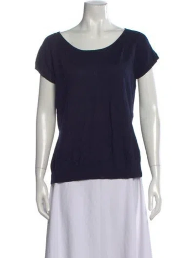 Pre-owned Escada Virgin Wool Scoop Neck Sweater In Blue