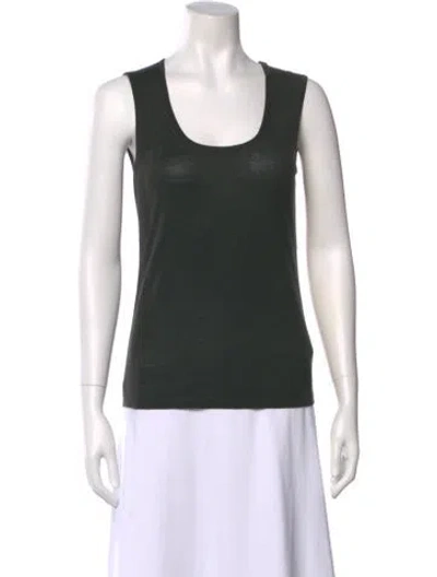 Pre-owned Escada Virgin Wool Scoop Neck Sweater In Gray