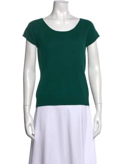 Pre-owned Escada Virgin Wool Scoop Neck Sweater In Green