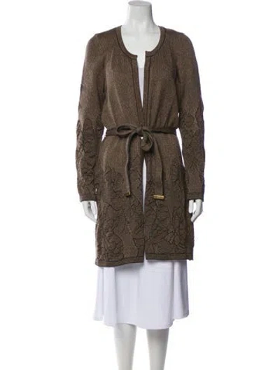 Pre-owned Escada Virgin Wool Scoop Neck Sweater In Neutral