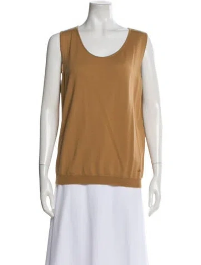 Pre-owned Escada Virgin Wool Scoop Neck Sweater In Neutral