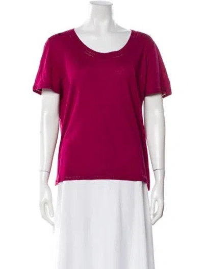 Pre-owned Escada Virgin Wool Scoop Neck Sweater In Pink