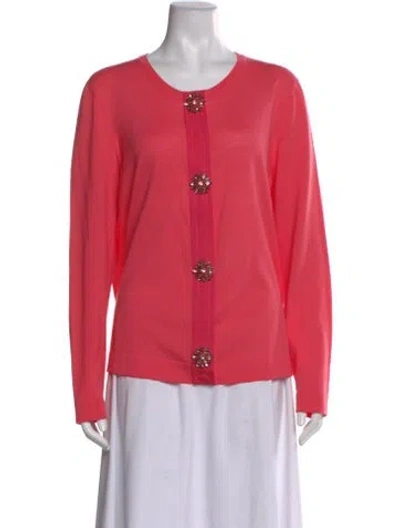 Pre-owned Escada Virgin Wool Scoop Neck Sweater In Pink