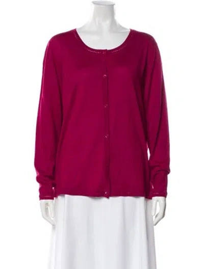 Pre-owned Escada Virgin Wool Scoop Neck Sweater In Purple