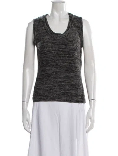 Pre-owned Escada Virgin Wool Scoop Neck Sweater In White