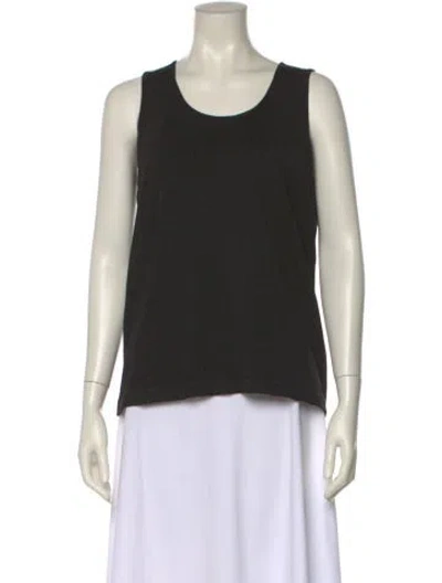 Pre-owned Escada Virgin Wool Scoop Neck Top In Black
