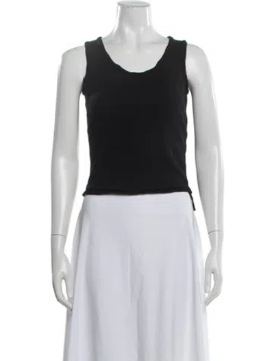 Pre-owned Escada Virgin Wool Scoop Neck Top In Black