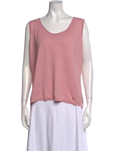 Pre-owned Escada Virgin Wool Scoop Neck Top In Pink