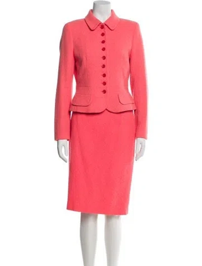 Pre-owned Escada Virgin Wool Skirt Set In Pink