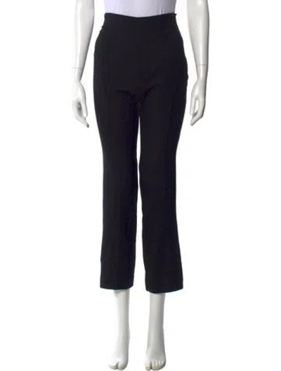 Pre-owned Escada Virgin Wool Straight Leg Pants In Black