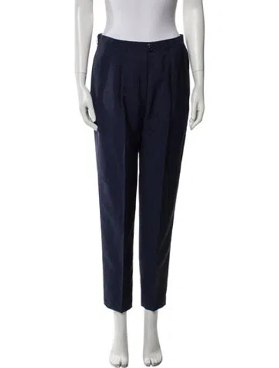 Pre-owned Escada Virgin Wool Straight Leg Pants In Black