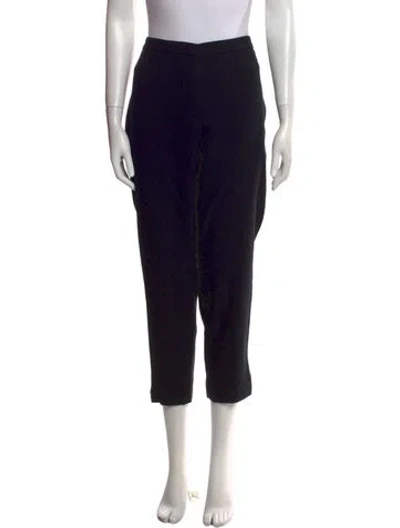Pre-owned Escada Virgin Wool Straight Leg Pants In Black