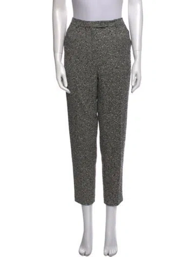 Pre-owned Escada Virgin Wool Straight Leg Pants In Black