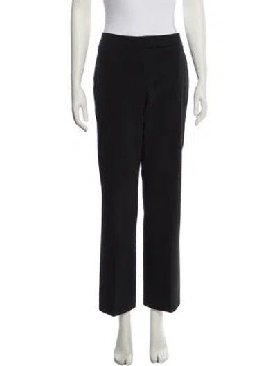 Pre-owned Escada Virgin Wool Straight Leg Pants In Black