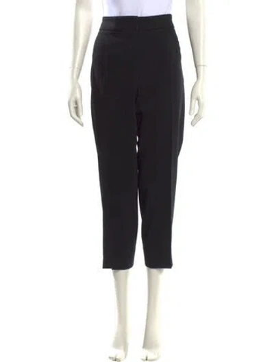 Pre-owned Escada Virgin Wool Straight Leg Pants In Black