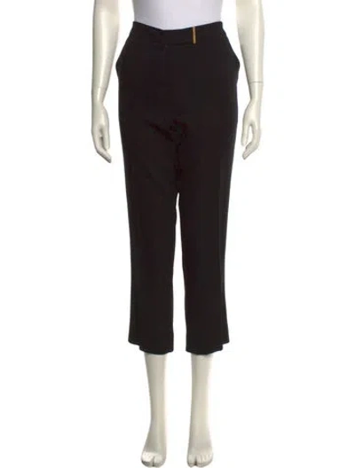 Pre-owned Escada Virgin Wool Straight Leg Pants In Black