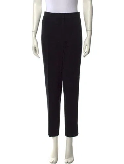 Pre-owned Escada Virgin Wool Straight Leg Pants In Black