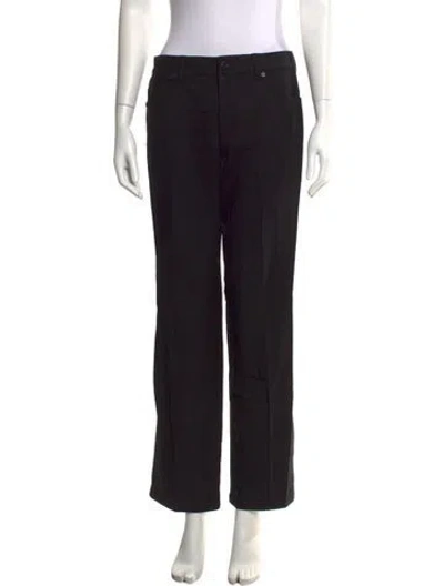 Pre-owned Escada Virgin Wool Straight Leg Pants In Black