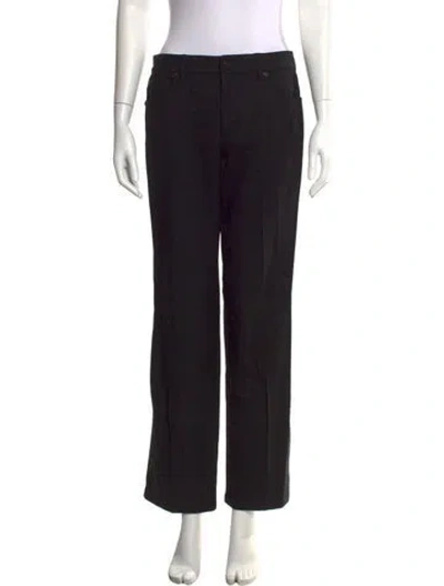 Pre-owned Escada Virgin Wool Straight Leg Pants In Black