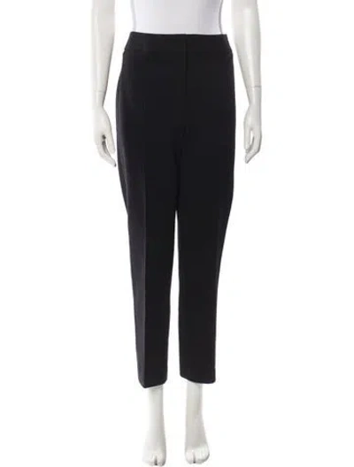 Pre-owned Escada Virgin Wool Straight Leg Pants In Black