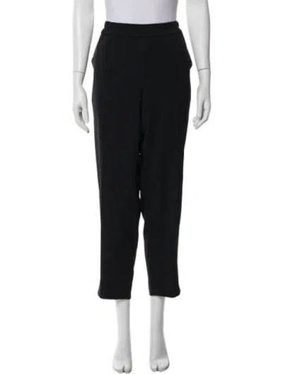 Pre-owned Escada Virgin Wool Straight Leg Pants In Black