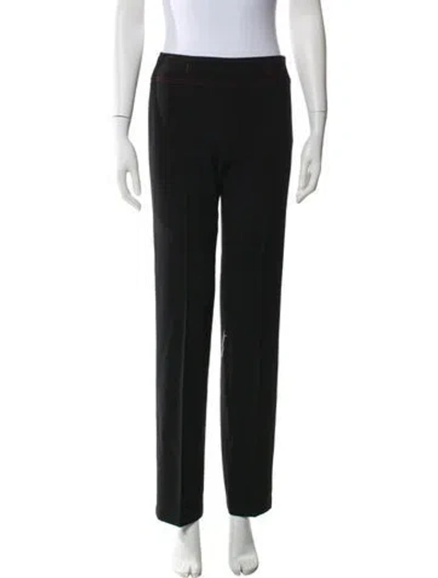 Pre-owned Escada Virgin Wool Straight Leg Pants In Black