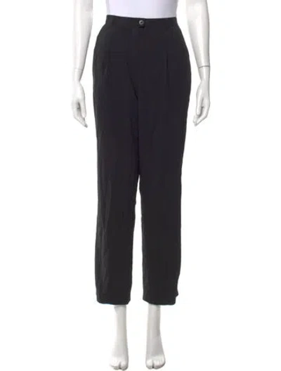 Pre-owned Escada Virgin Wool Straight Leg Pants In Black