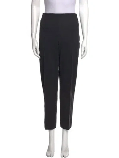 Pre-owned Escada Virgin Wool Straight Leg Pants In Black