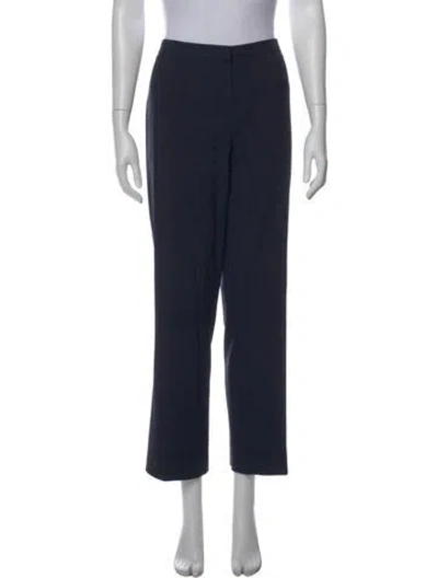 Pre-owned Escada Virgin Wool Straight Leg Pants In Black