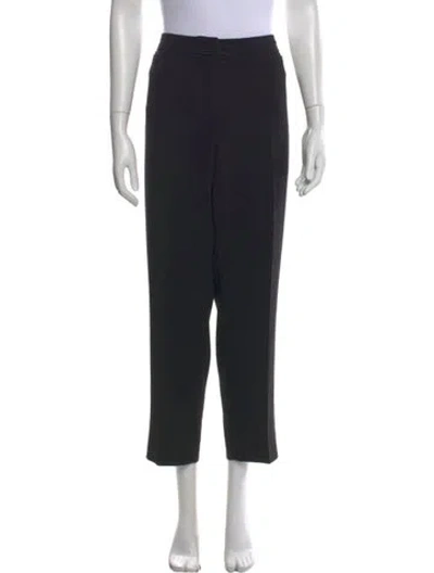 Pre-owned Escada Virgin Wool Straight Leg Pants In Black