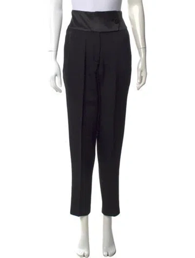 Pre-owned Escada Virgin Wool Straight Leg Pants In Black