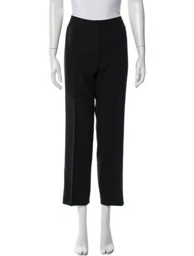 Pre-owned Escada Virgin Wool Straight Leg Pants In Black