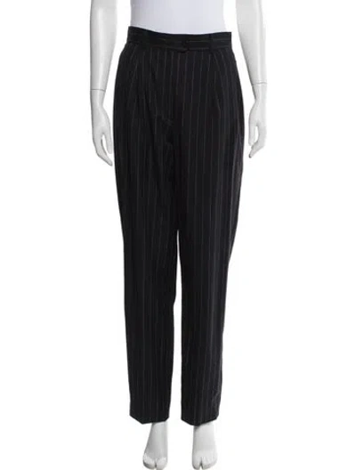 Pre-owned Escada Virgin Wool Straight Leg Pants In Black