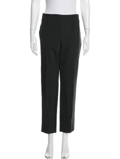Pre-owned Escada Virgin Wool Straight Leg Pants In Black