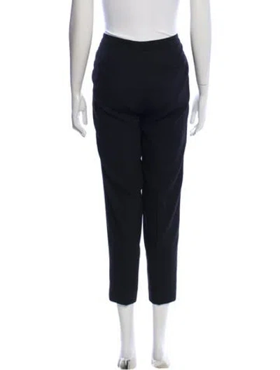 Pre-owned Escada Virgin Wool Straight Leg Pants In Black
