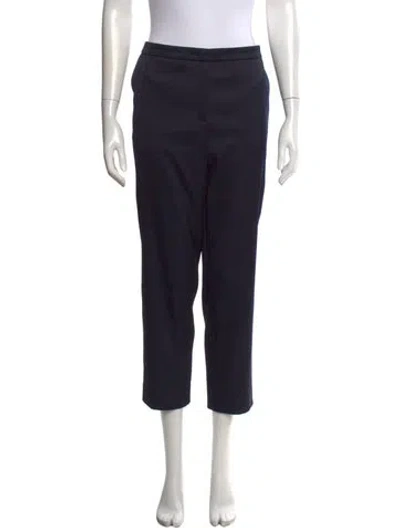 Pre-owned Escada Virgin Wool Straight Leg Pants In Black
