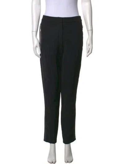 Pre-owned Escada Virgin Wool Straight Leg Pants In Black