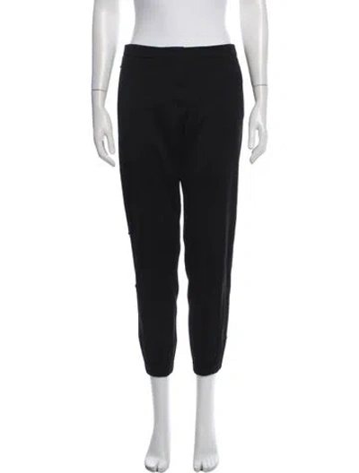 Pre-owned Escada Virgin Wool Straight Leg Pants In Black