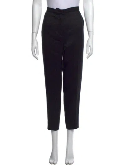 Pre-owned Escada Virgin Wool Straight Leg Pants In Black