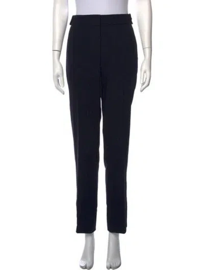 Pre-owned Escada Virgin Wool Straight Leg Pants In Black