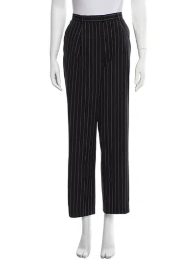 Pre-owned Escada Virgin Wool Straight Leg Pants In Black