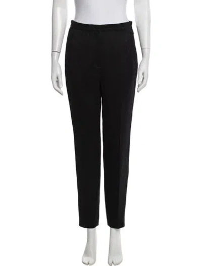 Pre-owned Escada Virgin Wool Straight Leg Pants In Black