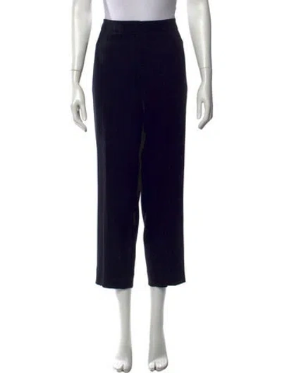 Pre-owned Escada Virgin Wool Straight Leg Pants In Black